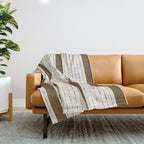 Lines IV (Cream & Chocolate) Throw Blanket Gallery Image 1
