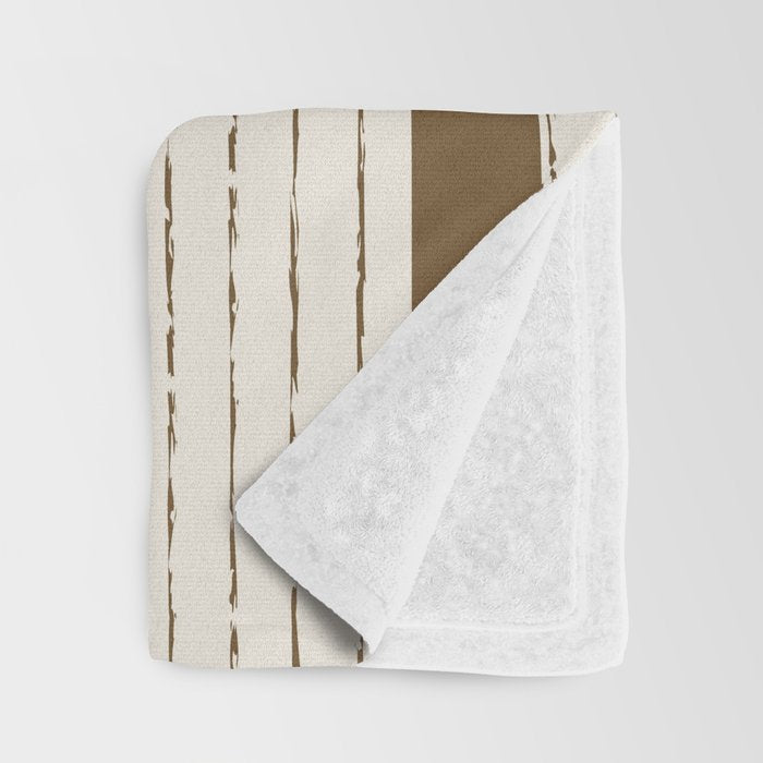 Lines IV (Cream & Chocolate) Throw Blanket Gallery Image 3