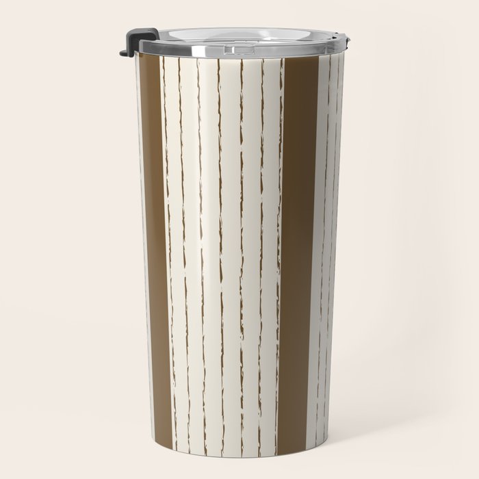 Lines IV (Cream & Chocolate) Travel Mug Gallery Image 3
