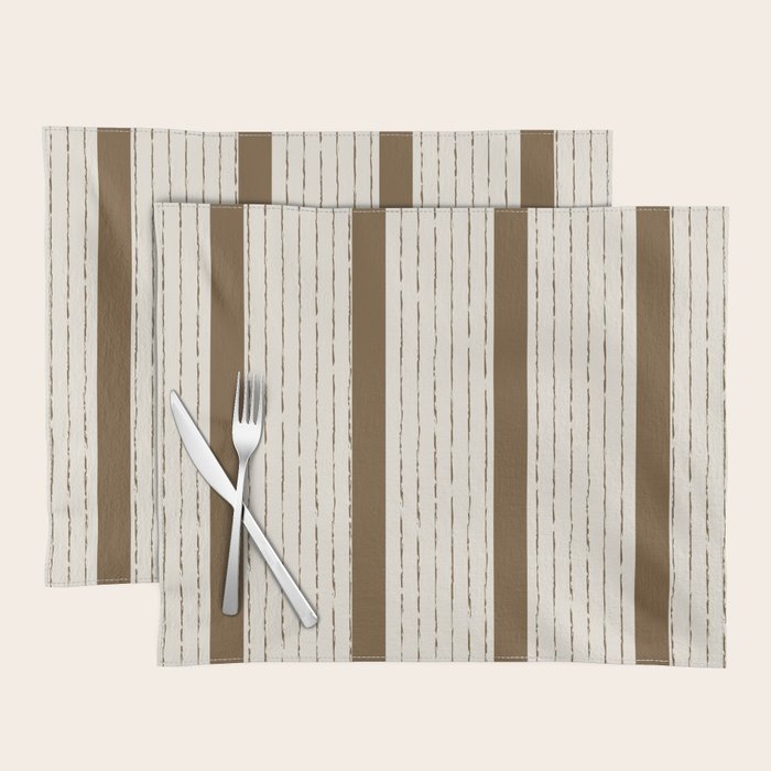 Lines IV (Cream & Chocolate) Placemat Gallery Image 1