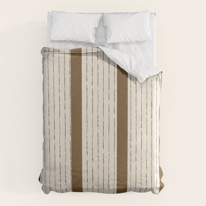 Lines IV (Cream & Chocolate) Duvet Cover Gallery Image 1