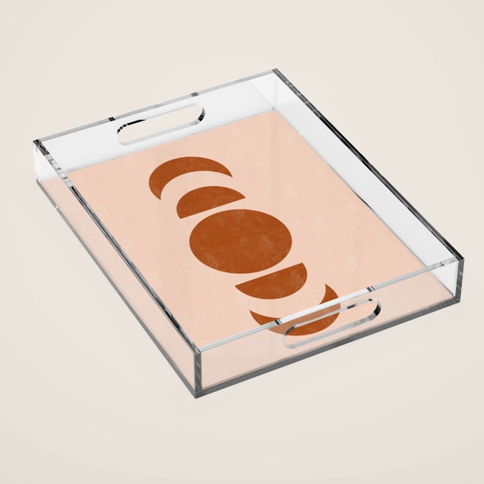 Terracotta Moon Phase Mid Century Acrylic Tray Gallery Image 1