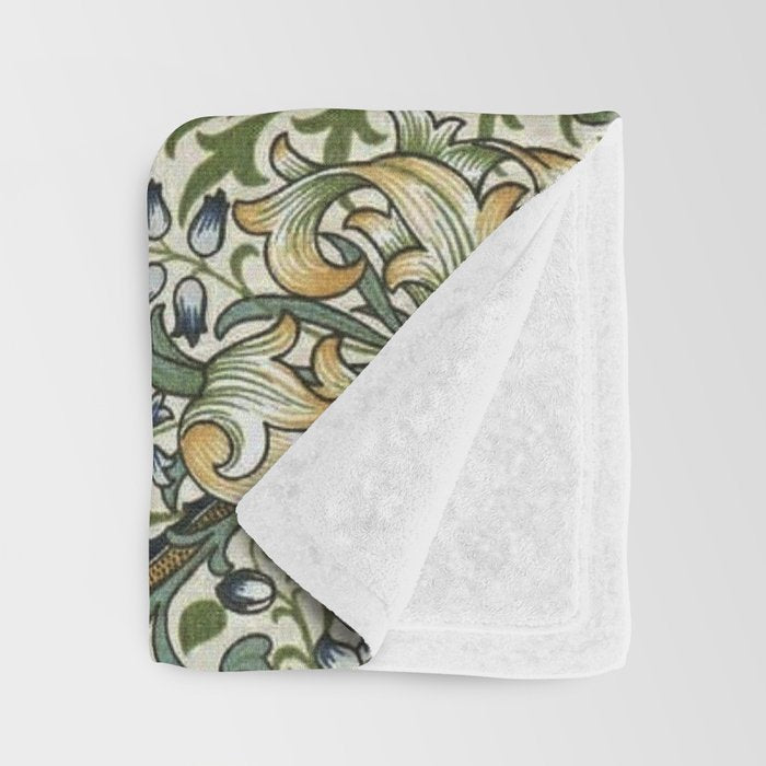 William Morris honeysucklea, Morris floral , No.4, Throw Blanket Gallery Image 3