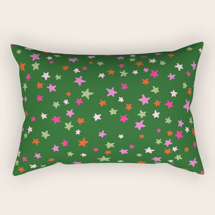 Festive Playful Starry Scatter Rectangular Pillow Gallery Image 1