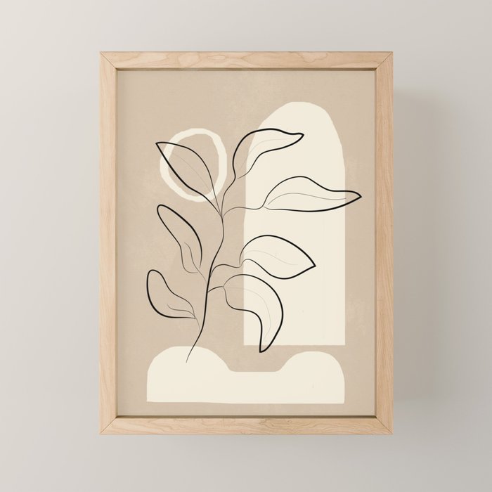 Abstract Minimal Plant 8 Mini Art Print Gallery Image 1