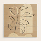 Abstract Minimal Plant 8 Wood Wall Art Gallery Image 1