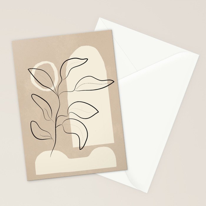 Abstract Minimal Plant 8 Stationery Card Gallery Image 2