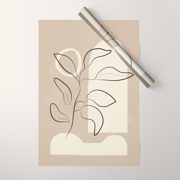 Abstract Minimal Plant 8 Wrapping Paper Gallery Image 1