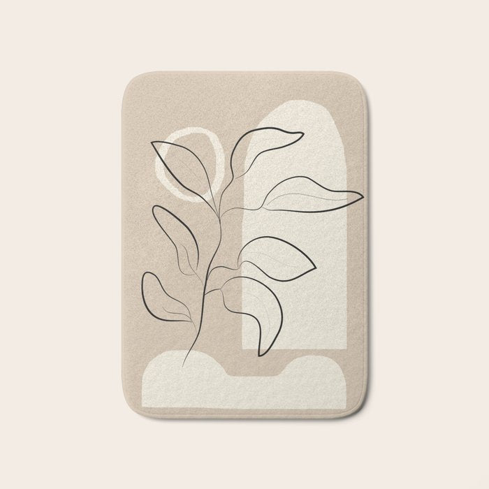 Abstract Minimal Plant 8 Bath Mat Gallery Image 1