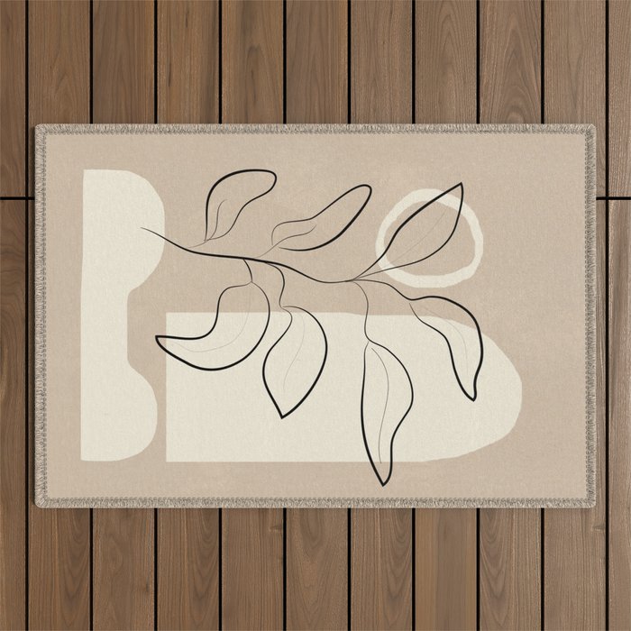Abstract Minimal Plant 8 Outdoor Rug Gallery Image 1
