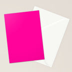 Girly modern neon pink solid color Stationery Card Gallery Image 2