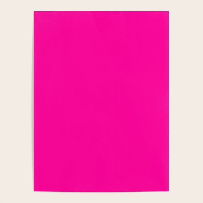 Girly modern neon pink solid color Poster Gallery Image 1