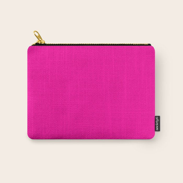 Girly modern neon pink solid color Carry All Pouch Gallery Image 1