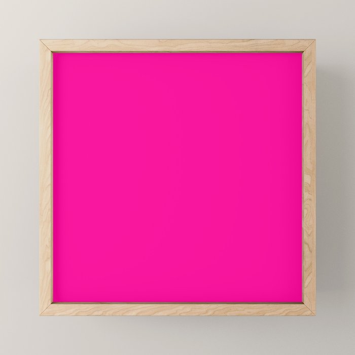 Girly modern neon pink solid color Mini Art Print Gallery Image 1
