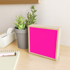Girly modern neon pink solid color Mini Art Print Gallery Image 2