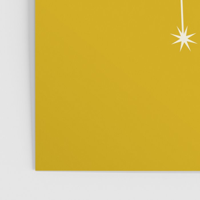 Gemini Zodiac Star Constellation Line Art Golden Yellow Poster Gallery Image 3