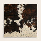 Modern cow hide animal print Wood Wall Art Gallery Image 1
