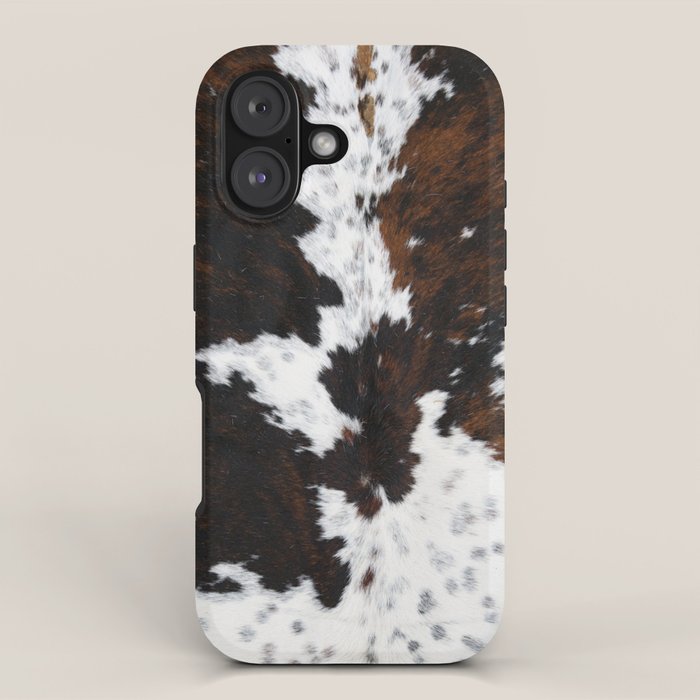 Modern cow hide animal print iPhone Case