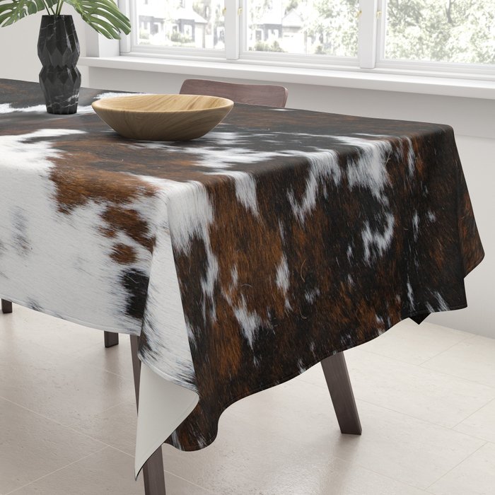 Modern cow hide animal print Tablecloth Gallery Image 3