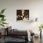 Modern cow hide animal print Wood Wall Art Gallery Image 2