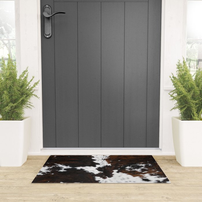 Modern cow hide animal print Welcome Mat Gallery Image 3