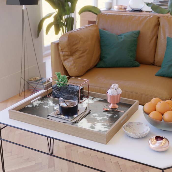 Modern cow hide animal print Serving Tray Gallery Image 2