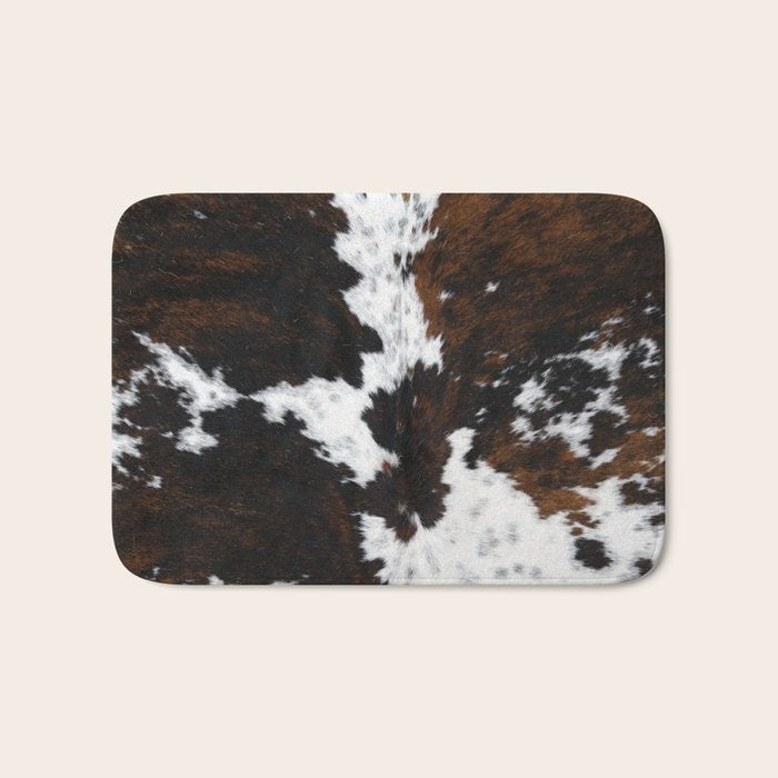 Modern cow hide animal print Bath Mat Gallery Image 1