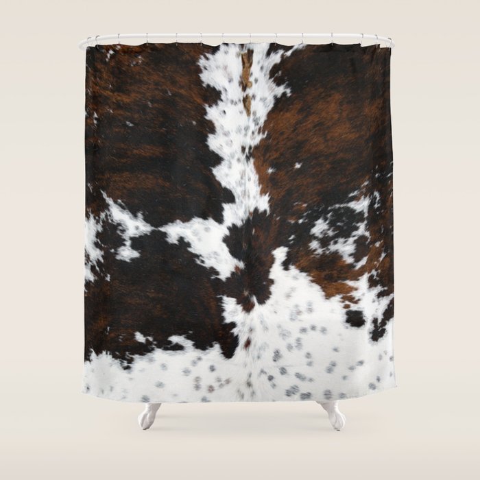 Modern cow hide animal print Shower Curtain Gallery Image 1