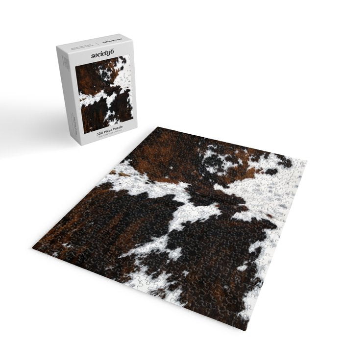 Modern cow hide animal print Jigsaw Puzzle Gallery Image 2