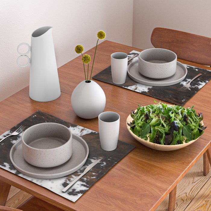 Modern cow hide animal print Placemat Gallery Image 2