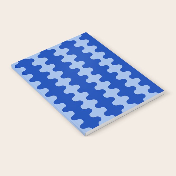 Blue Ogee A-Go-Go Retro Pop Pattern in Cobalt Sky Notebook Gallery Image 2