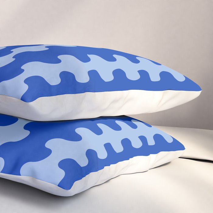 Blue Ogee A-Go-Go Retro Pop Pattern in Cobalt Sky Pillow Sham Gallery Image 3