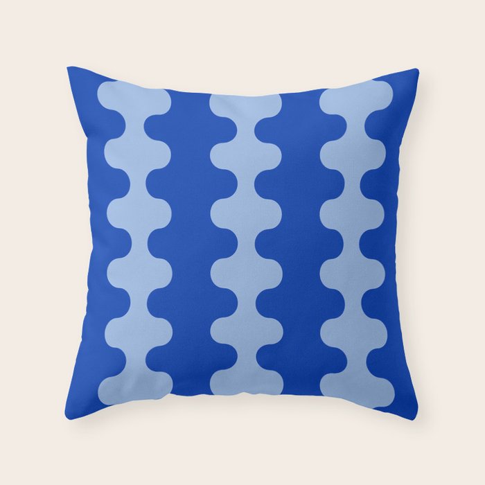 Blue Ogee A-Go-Go Retro Pop Pattern in Cobalt Sky Throw Pillow Gallery Image 1