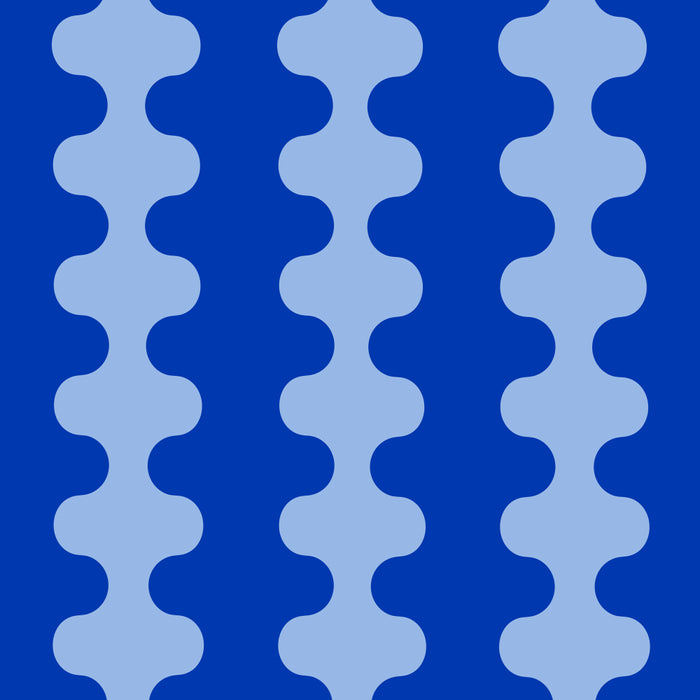 Blue Ogee A-Go-Go Retro Pop Pattern in Cobalt Sky Coffee Mug Gallery Image 2