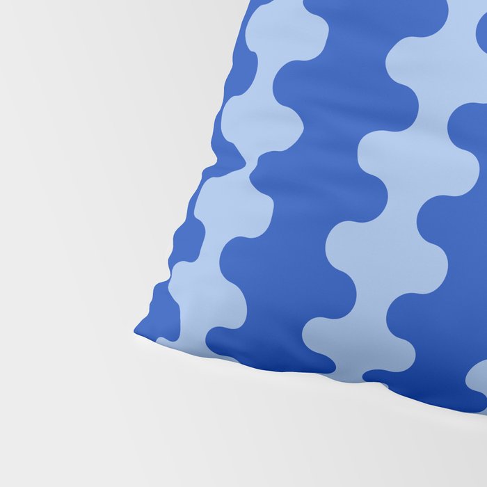 Blue Ogee A-Go-Go Retro Pop Pattern in Cobalt Sky Pillow Sham Gallery Image 4