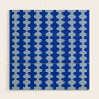 Blue Ogee A-Go-Go Retro Pop Pattern in Cobalt Sky Wood Wall Art Gallery Image 1