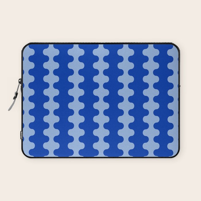 Blue Ogee A-Go-Go Retro Pop Pattern in Cobalt Sky Laptop Sleeve Gallery Image 1