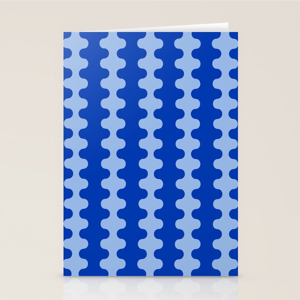 Blue Ogee A-Go-Go Retro Pop Pattern in Cobalt Sky Stationery Card Gallery Image 2