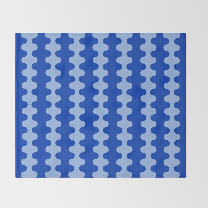 Blue Ogee A-Go-Go Retro Pop Pattern in Cobalt Sky Throw Blanket Gallery Image 2