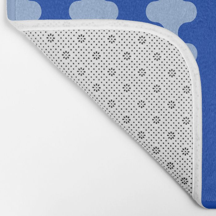 Blue Ogee A-Go-Go Retro Pop Pattern in Cobalt Sky Bath Mat Gallery Image 2