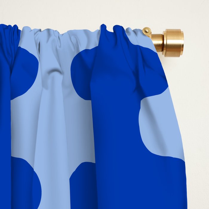 Blue Ogee A-Go-Go Retro Pop Pattern in Cobalt Sky Window Curtain Gallery Image 2