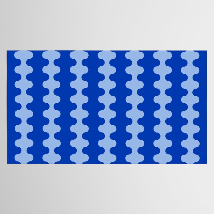 Blue Ogee A-Go-Go Retro Pop Pattern in Cobalt Sky Tablecloth Gallery Image 2