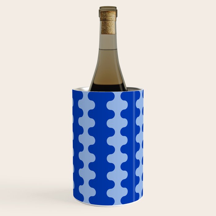 Blue Ogee A-Go-Go Retro Pop Pattern in Cobalt Sky Wine Chiller Gallery Image 3