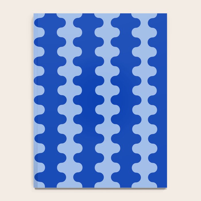 Blue Ogee A-Go-Go Retro Pop Pattern in Cobalt Sky Notebook Gallery Image 4