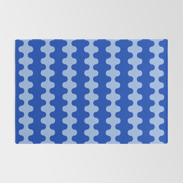 Blue Ogee A-Go-Go Retro Pop Pattern in Cobalt Sky Rug Gallery Image 2