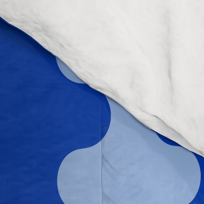 Blue Ogee A-Go-Go Retro Pop Pattern in Cobalt Sky Comforter Gallery Image 4