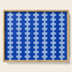 Blue Ogee A-Go-Go Retro Pop Pattern in Cobalt Sky Serving Tray Gallery Image 1
