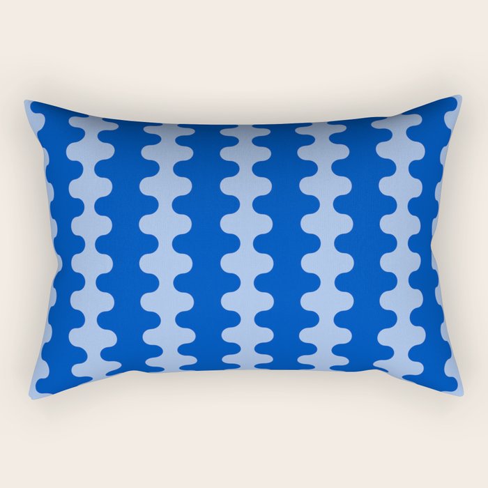 Blue Ogee A-Go-Go Retro Pop Pattern in Cobalt Sky Rectangular Pillow Gallery Image 1