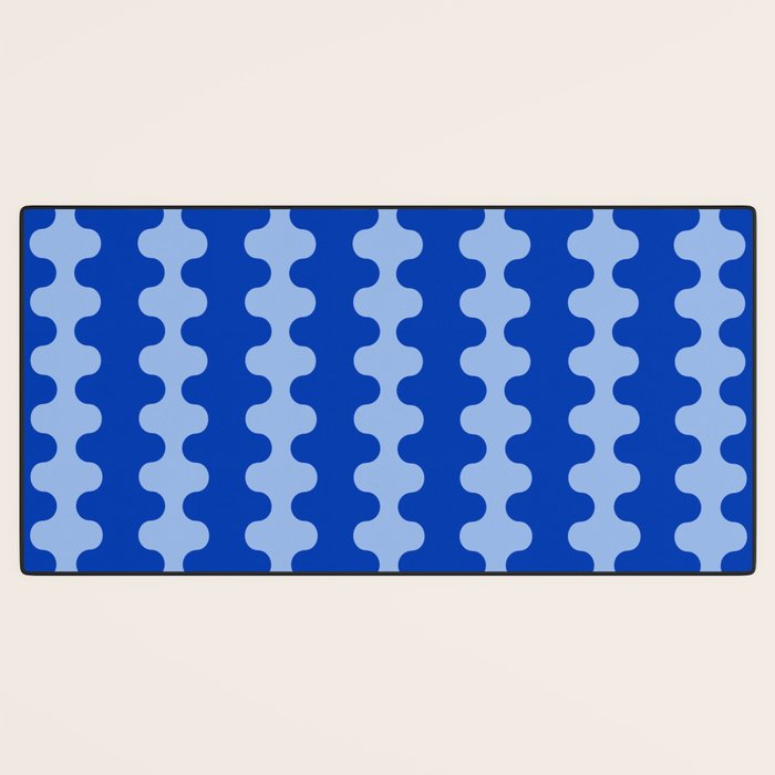 Blue Ogee A-Go-Go Retro Pop Pattern in Cobalt Sky Desk Mat Gallery Image 3