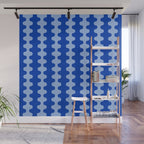 Blue Ogee A-Go-Go Retro Pop Pattern in Cobalt Sky Wall Mural Gallery Image 1